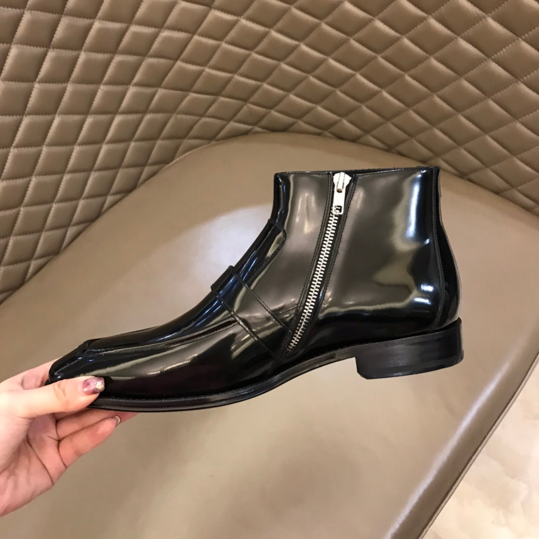 HM Men's Monk Boot Black Patent Leather 527898