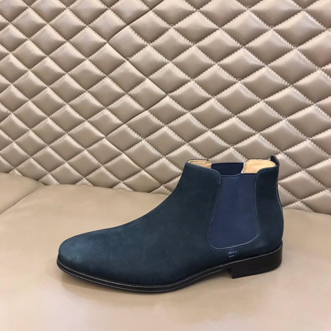 HM Men's Chelsea Boot Navy Blue Suede