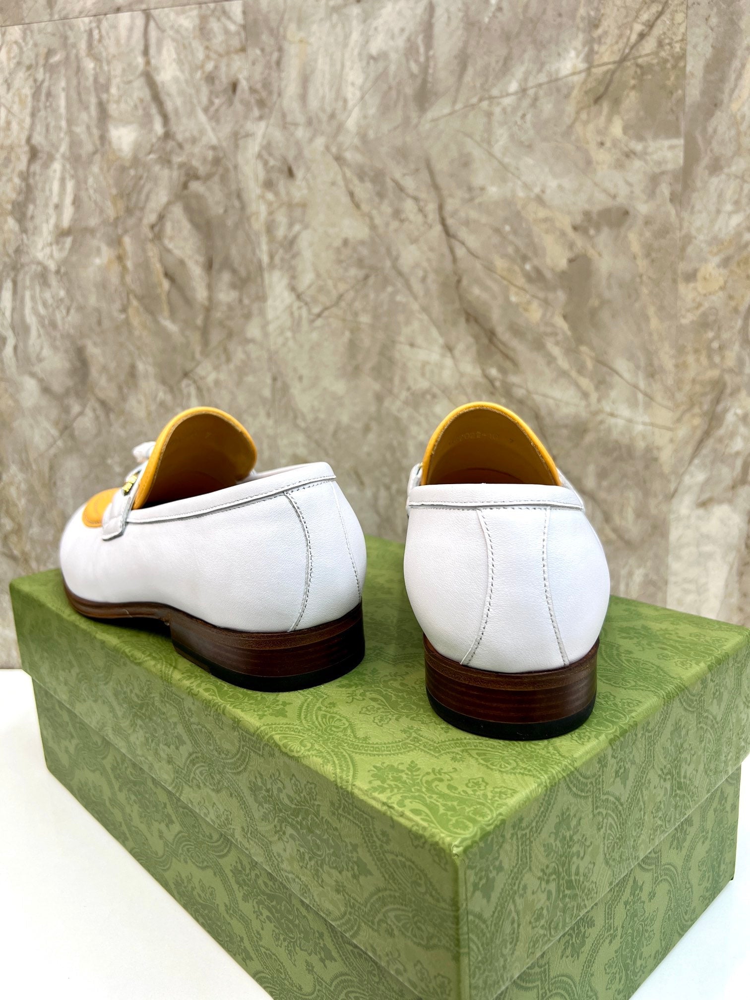 GG Men's Tassel Loafer Yellow White Cowhide 548744