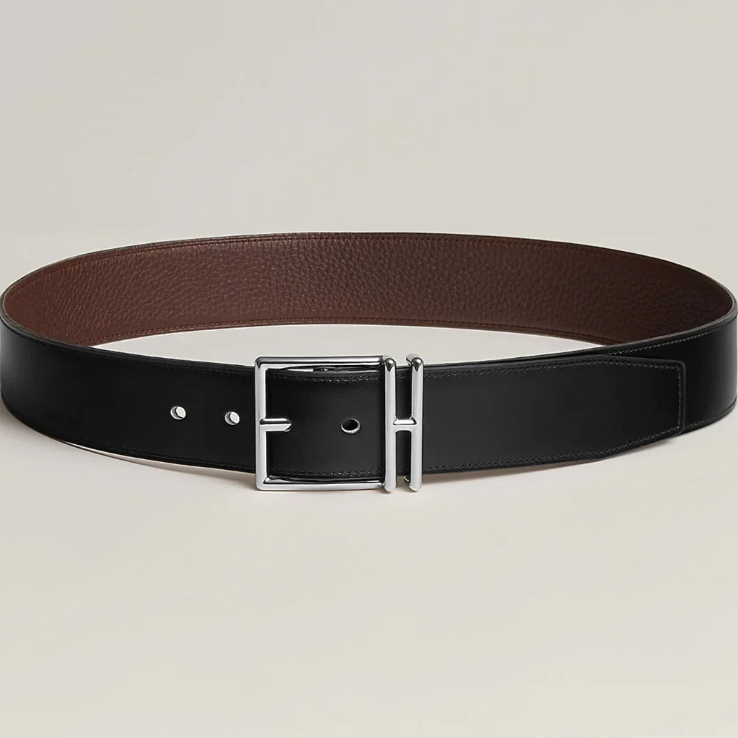 HM Nathan 40mm Belt Black Chocolate Leather 187791