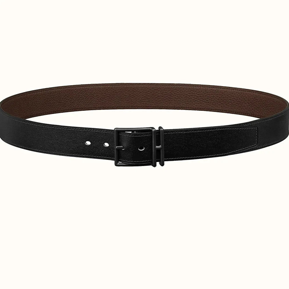 HM Nathan 32mm Belt Black Chocolate Leather 187798