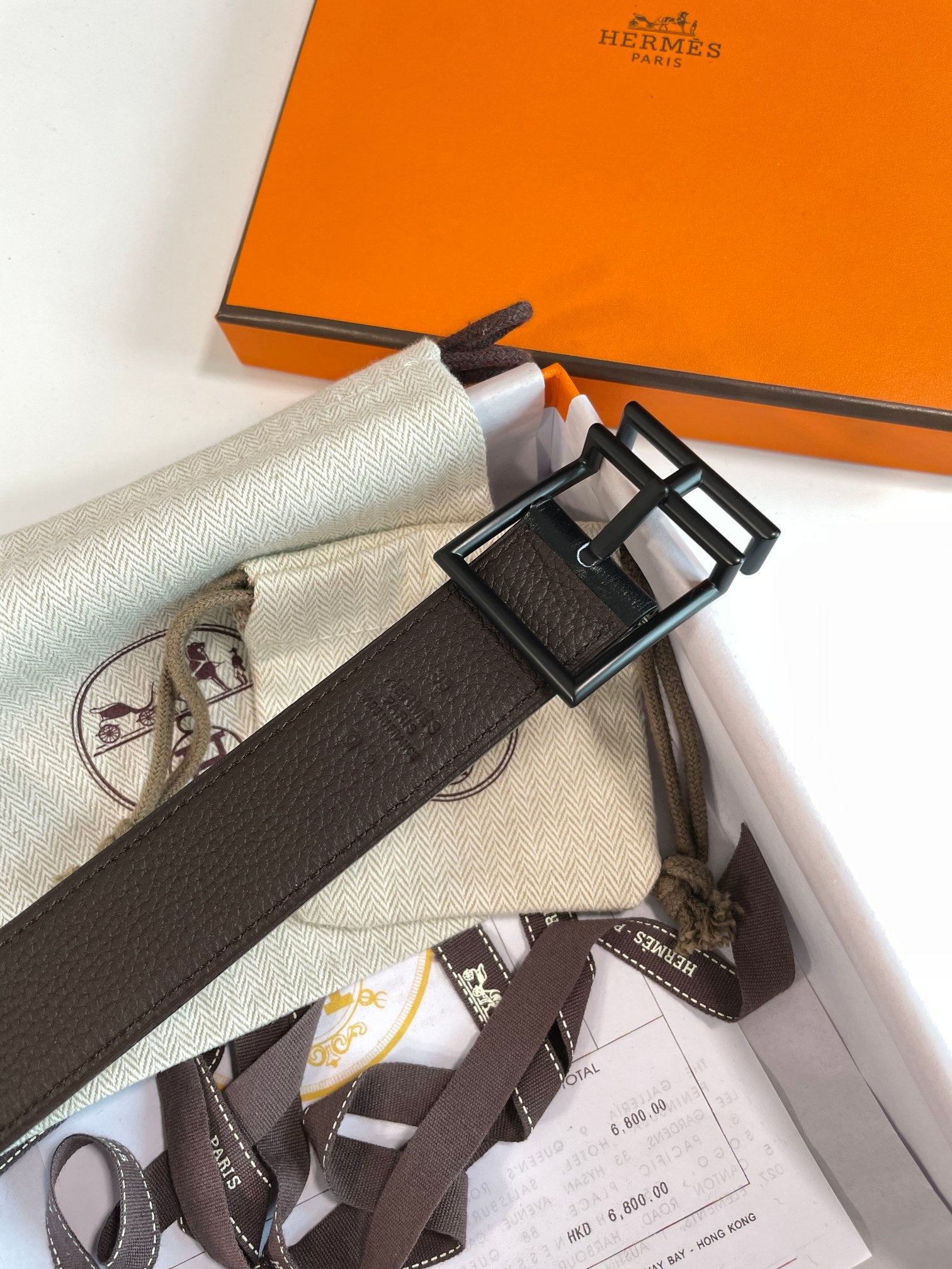 HM Nathan 32mm Belt Black Chocolate Leather 187798