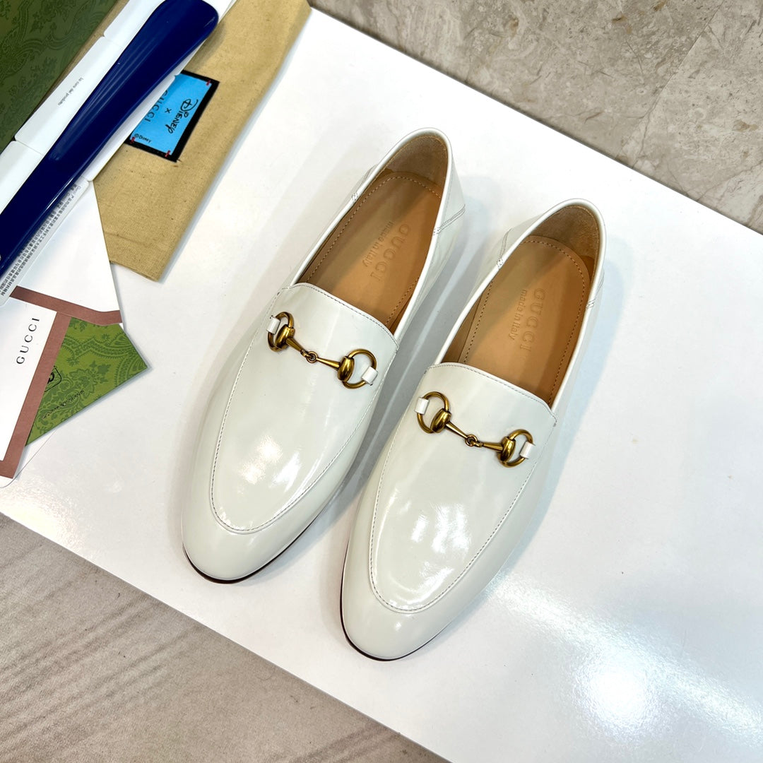 GG Men's Jordaan Loafer White Patent Leather 550350