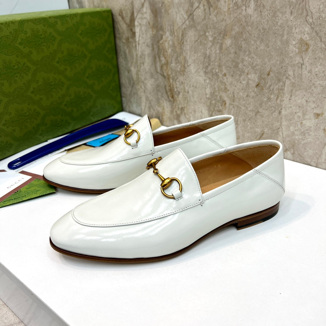 GG Men's Jordaan Loafer White Patent Leather 550350