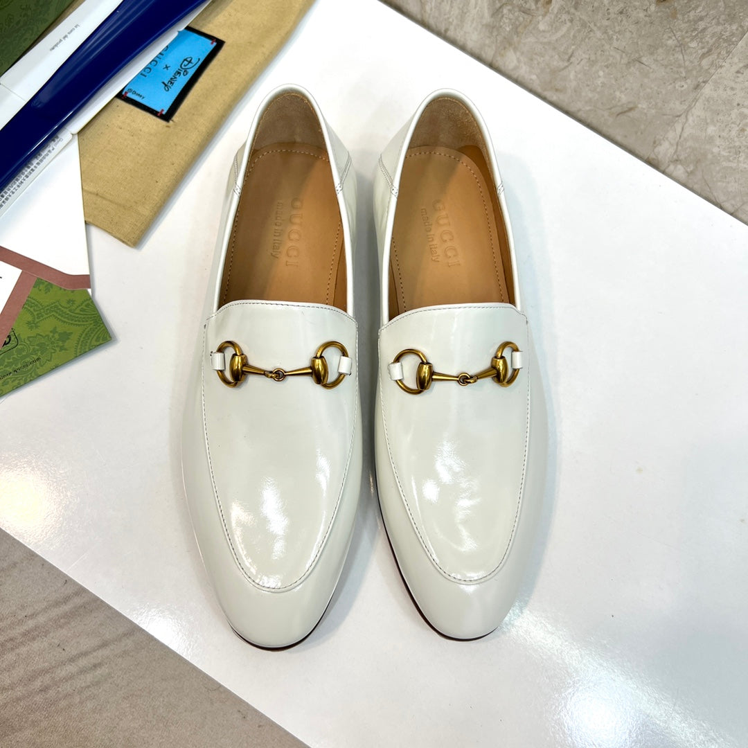 GG Men's Jordaan Loafer White Patent Leather 550350