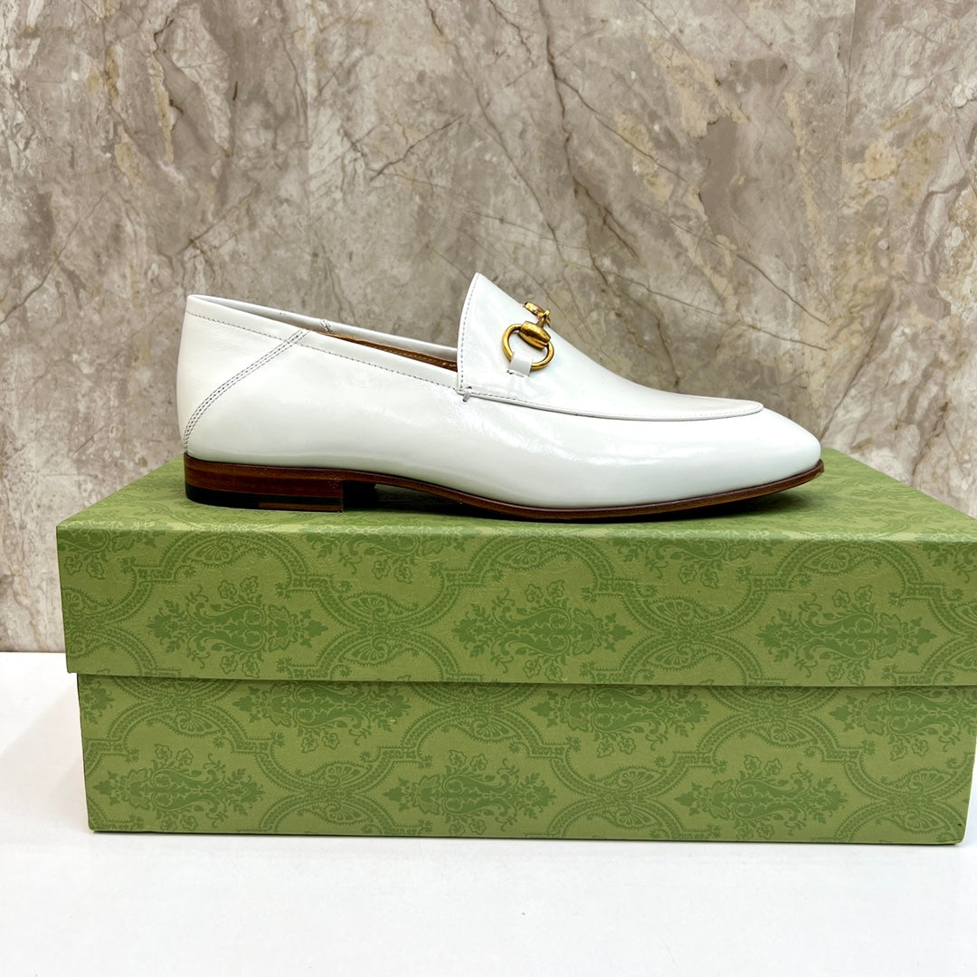 GG Men's Jordaan Loafer White Patent Leather 550350