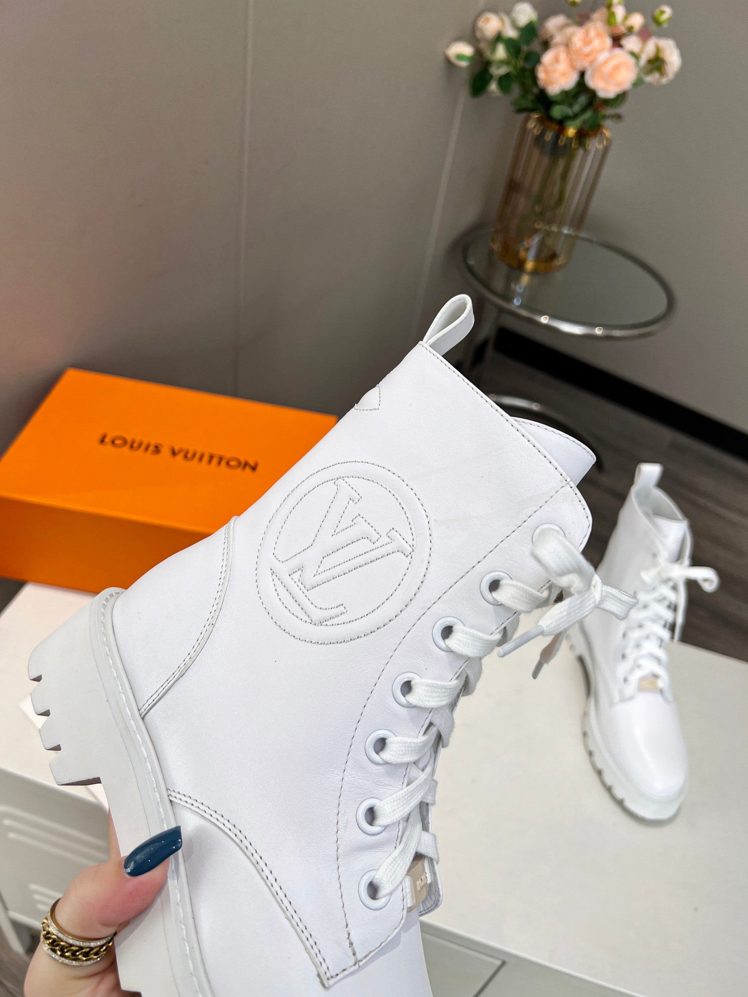 LV Rangers Boots 30mm White Calfskin