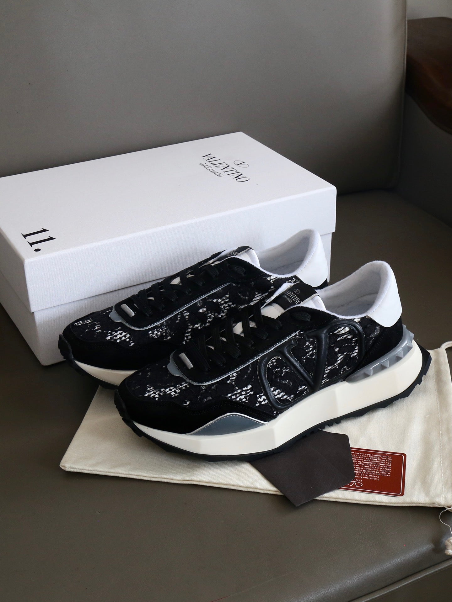 VT Lace Sneaker Black Suede Leather