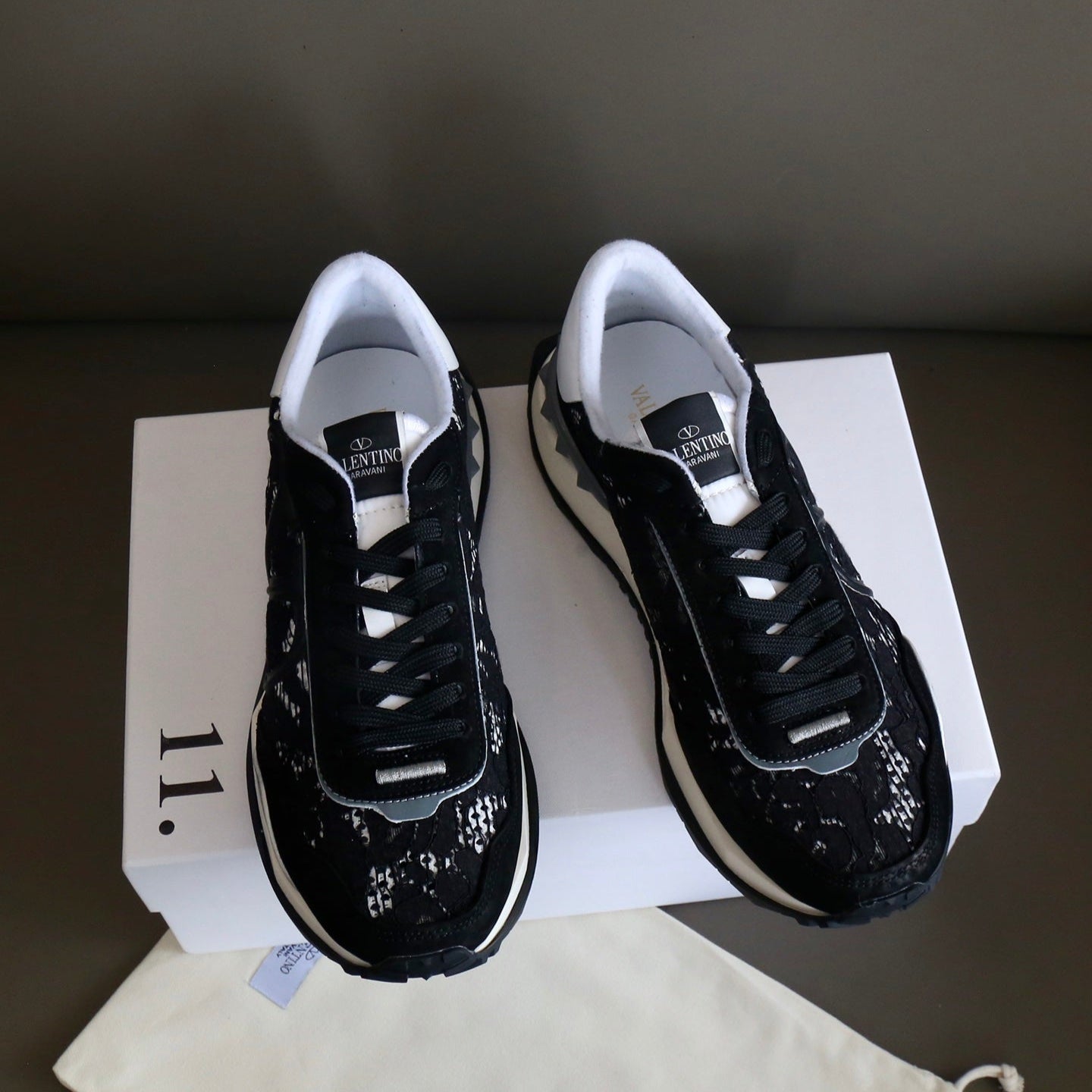 VT Lace Sneaker Black Suede Leather