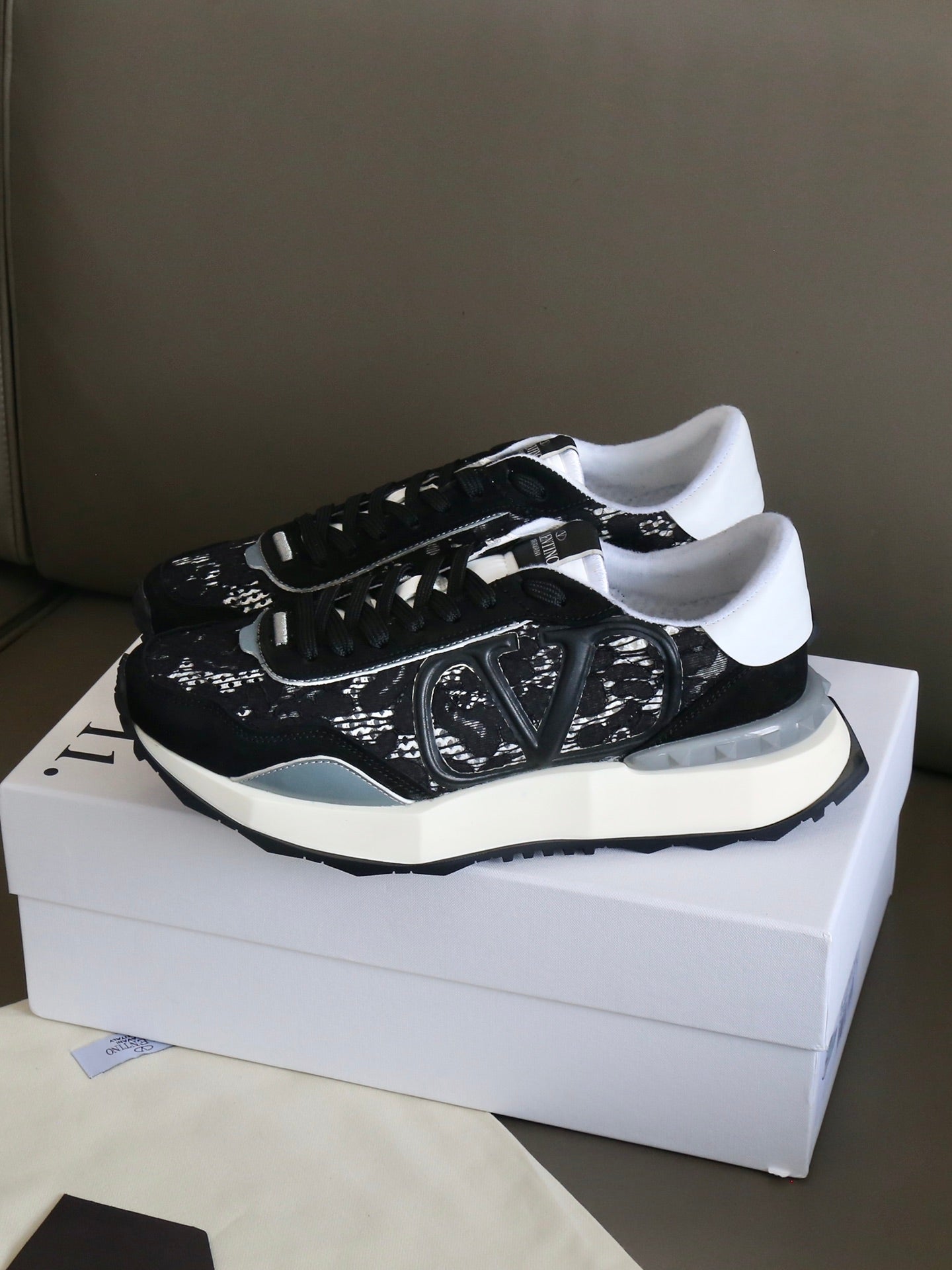 VT Lace Sneaker Black Suede Leather