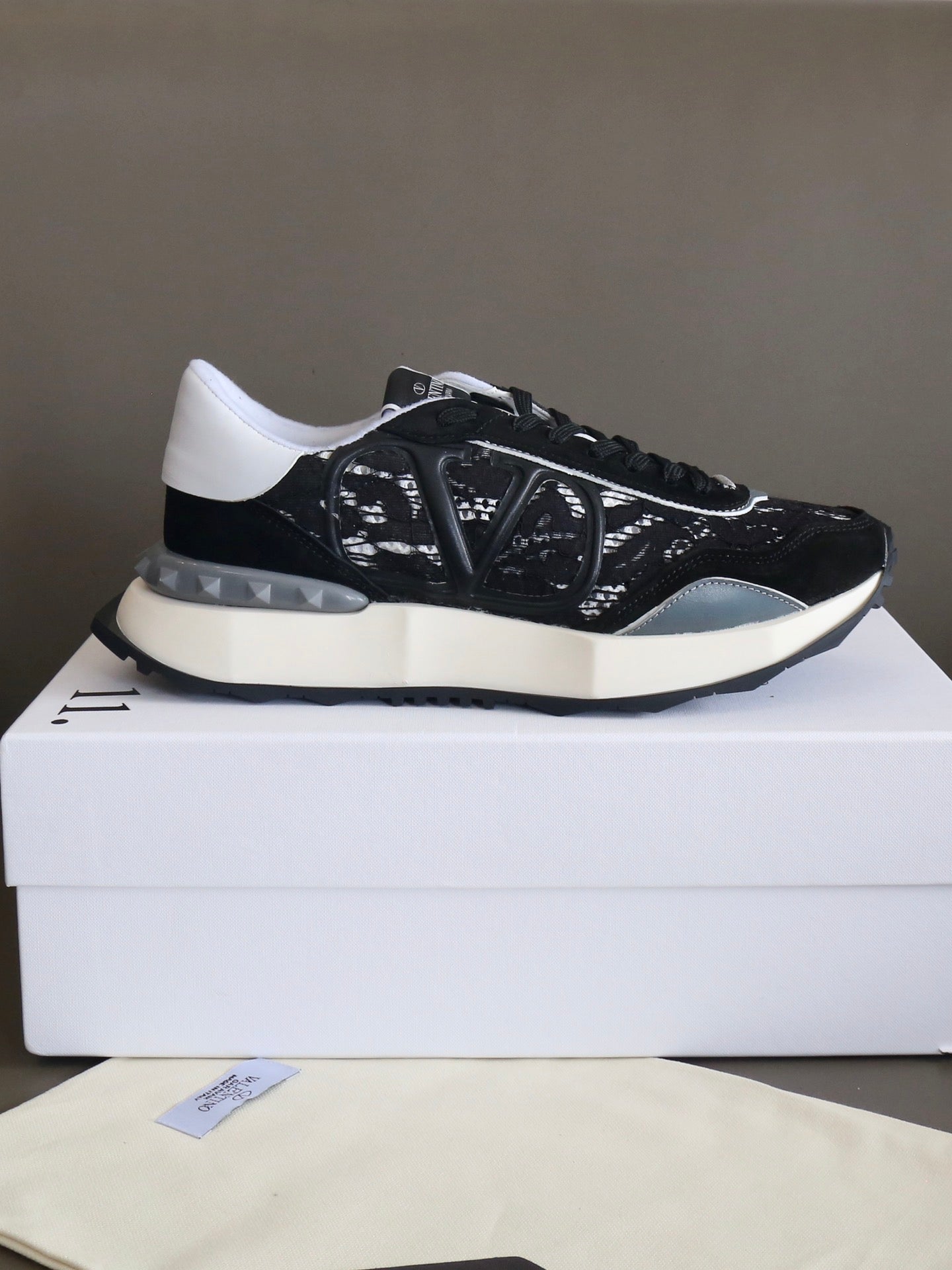 VT Lace Sneaker Black Suede Leather