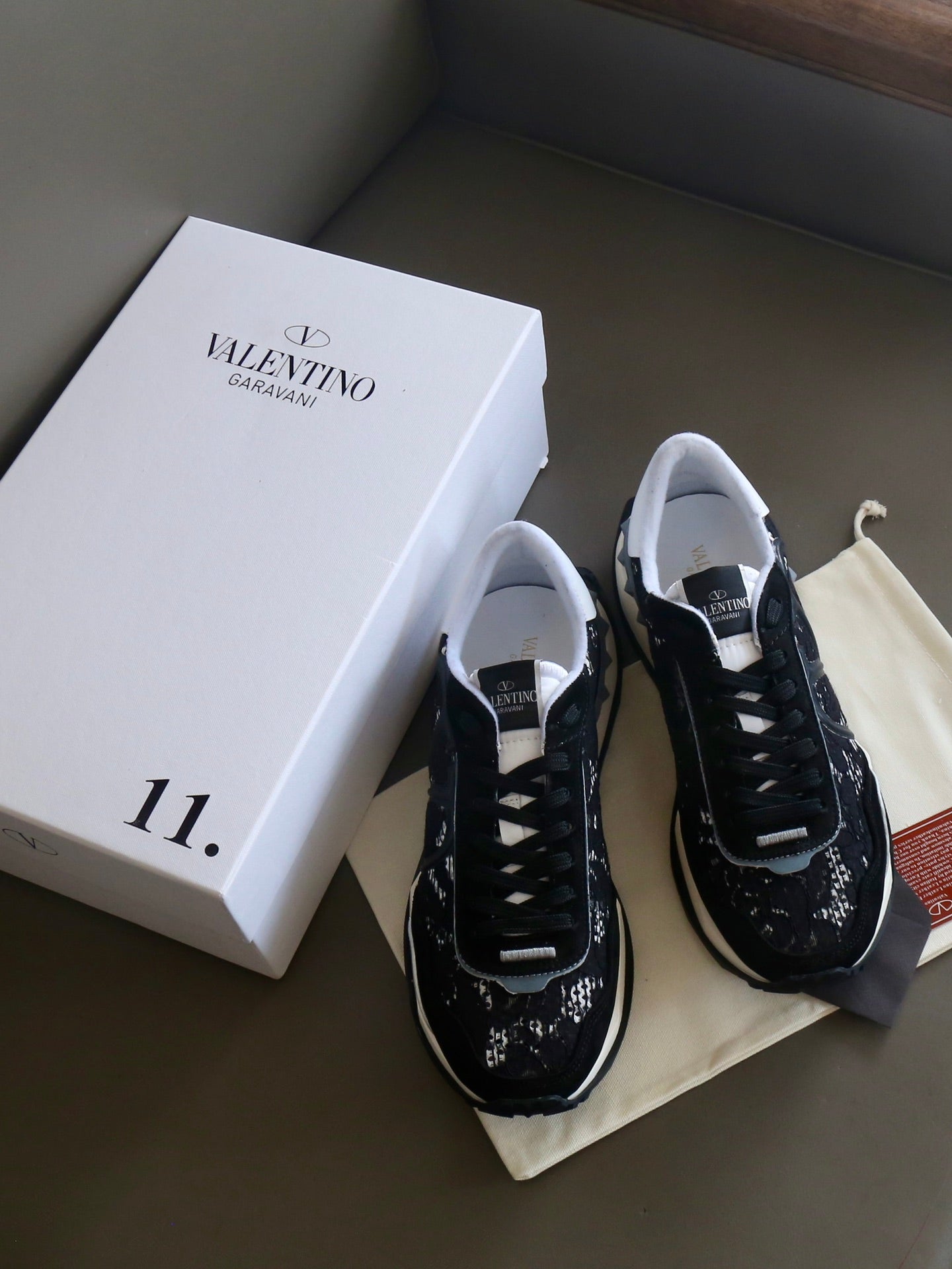 VT Lace Sneaker Black Suede Leather