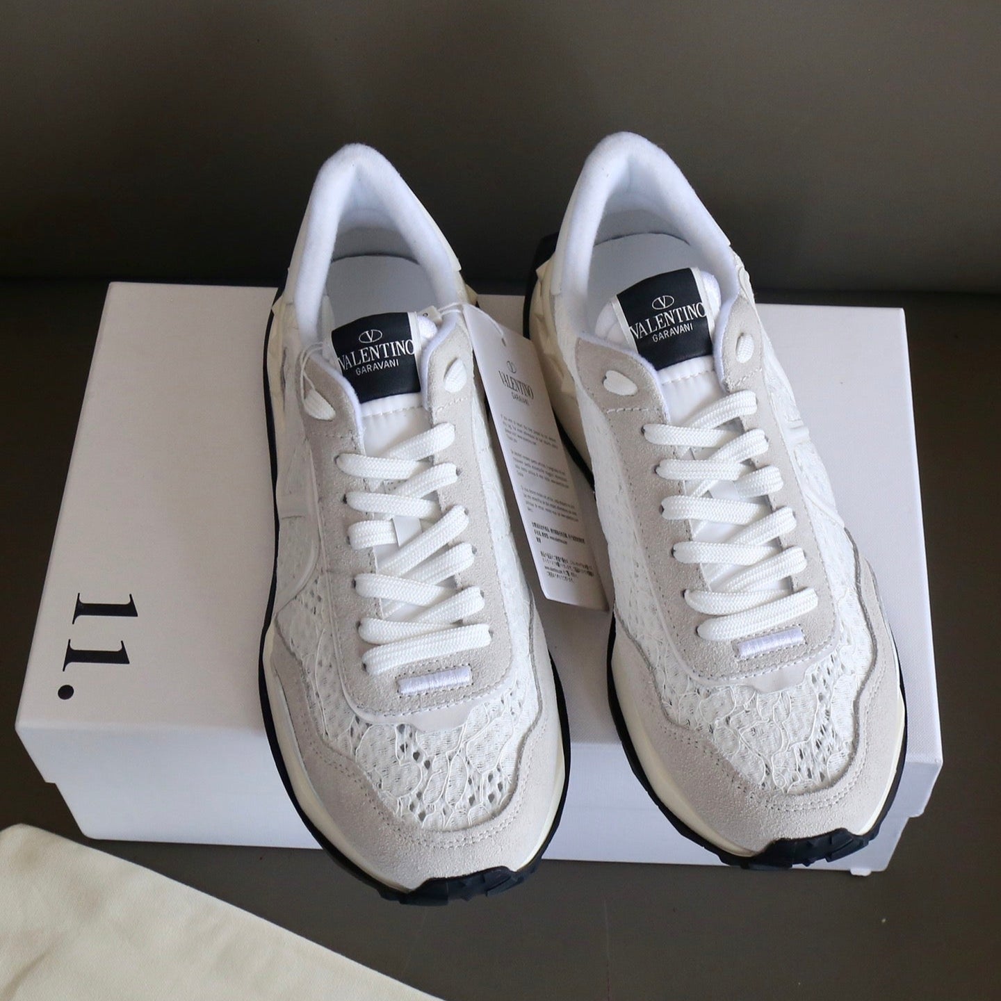 VT Lace Sneaker White Suede Leather