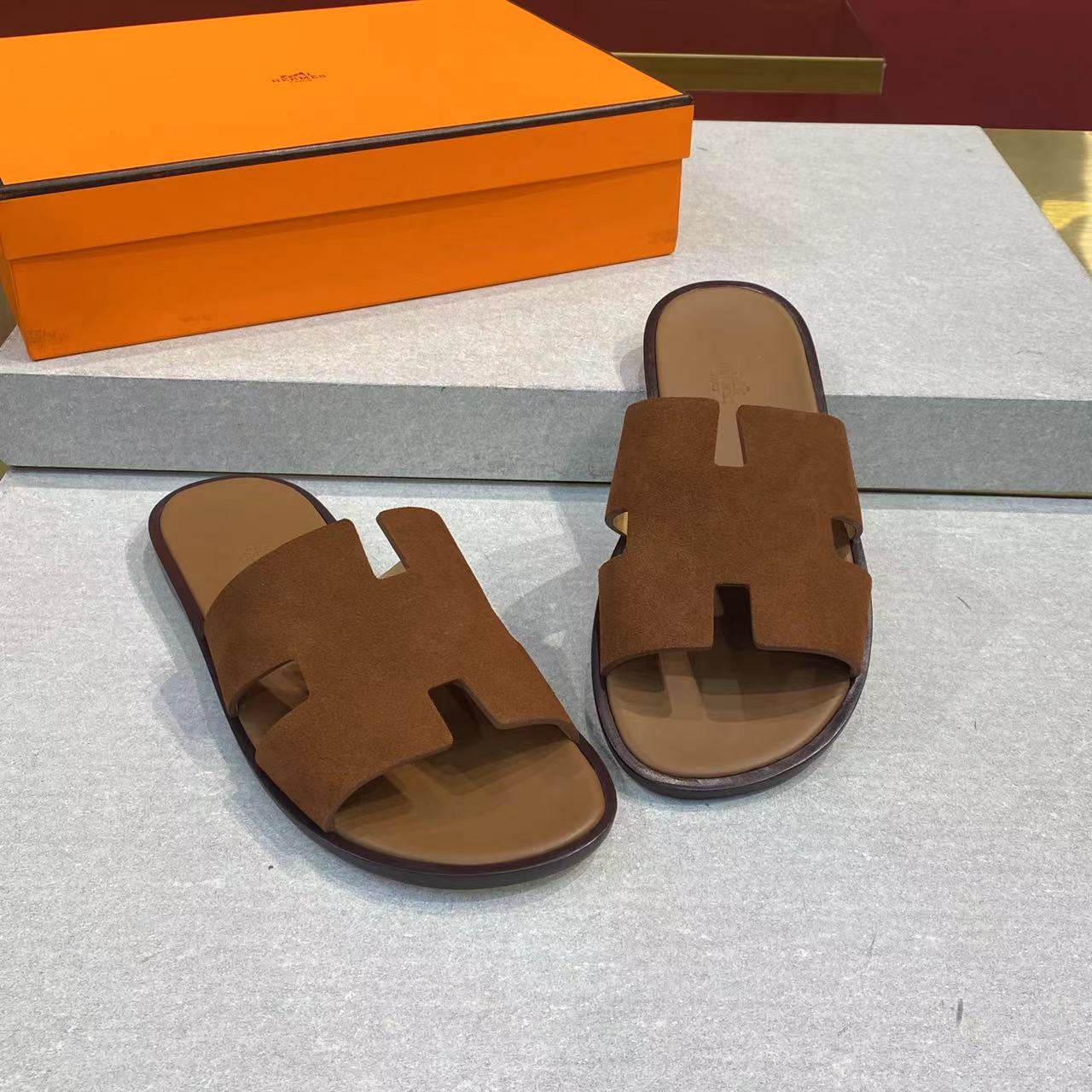 HM Men's Izmir Slide Brown Suede 669094