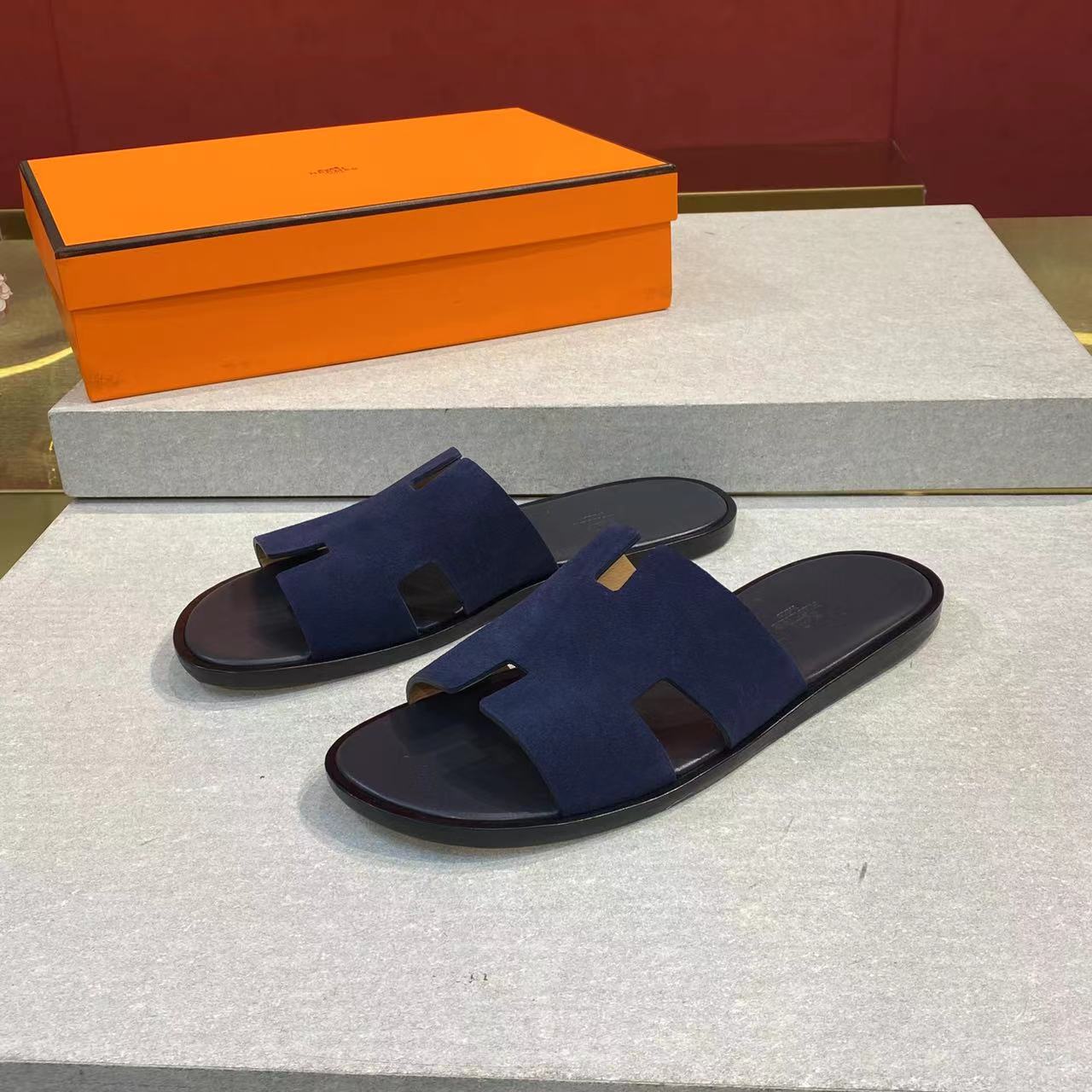 HM Men's Izmir Slide Blue Suede 669093