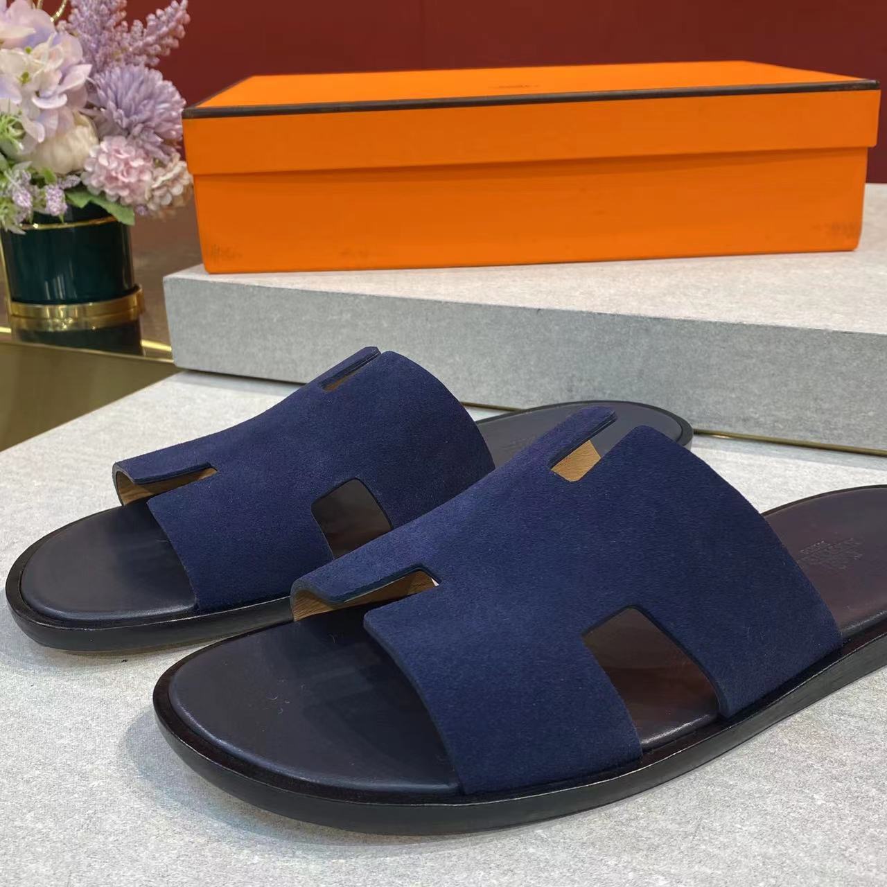 HM Men's Izmir Slide Blue Suede 669093