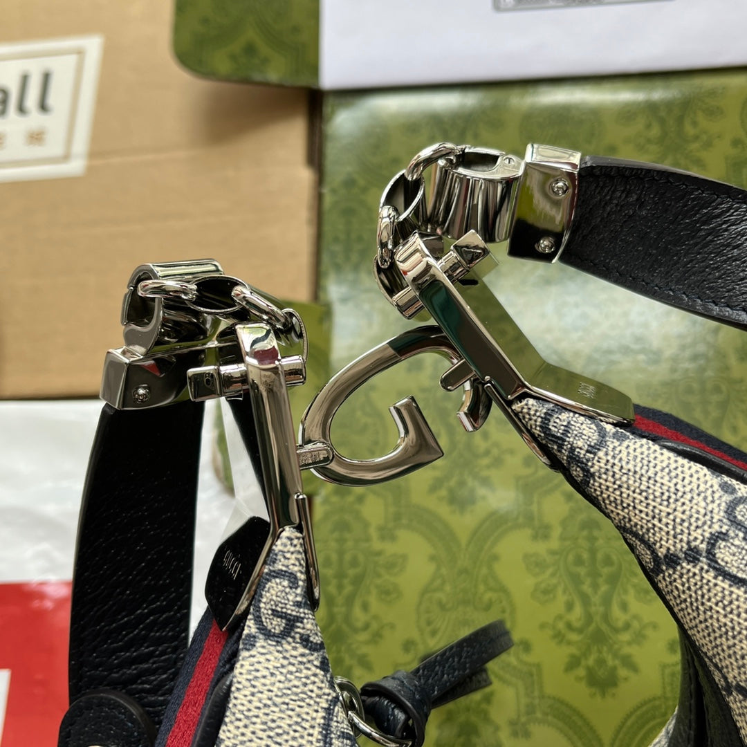 Gucci Attache bag 23 Black Beige Canvas 239982