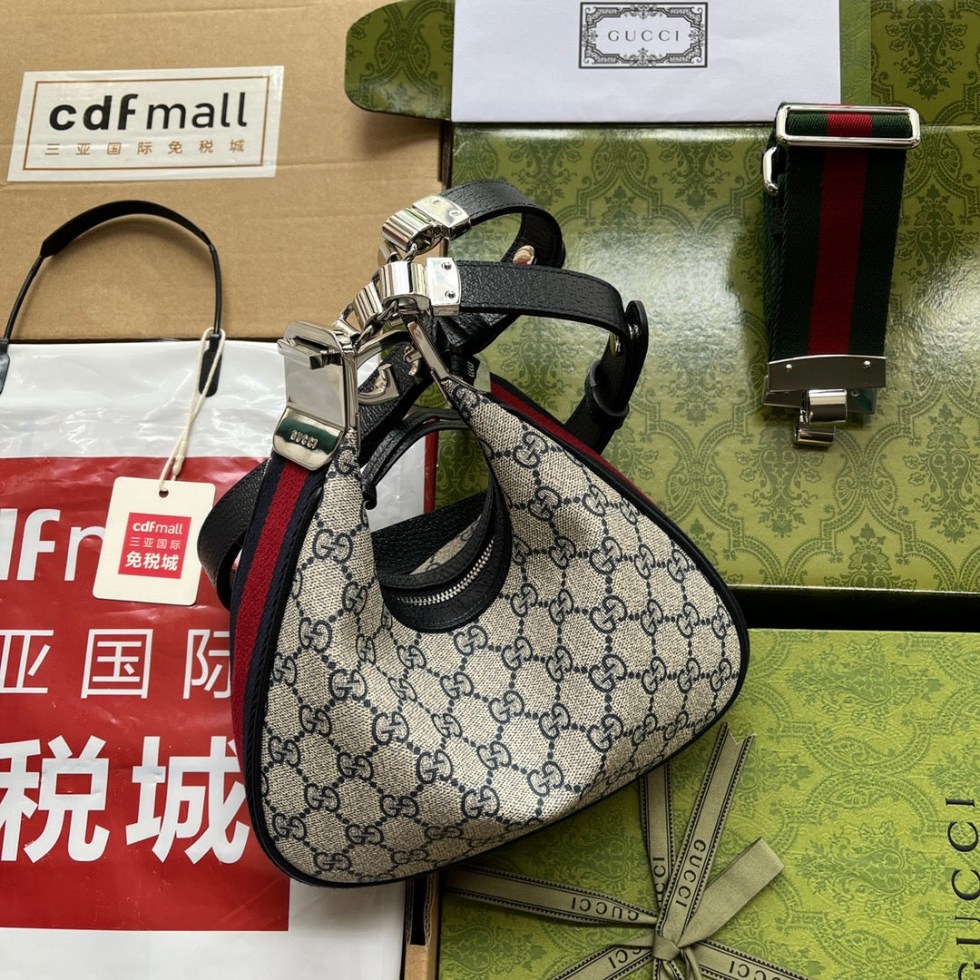 Gucci Attache bag 23 Black Beige Canvas 239982