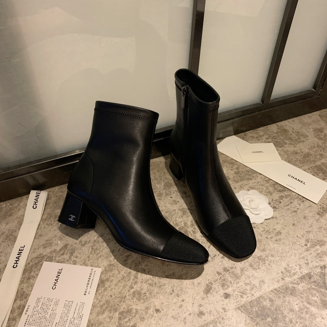 CC Ankle Boots 50mm Black Lambskin And Lycra Fabric 940057