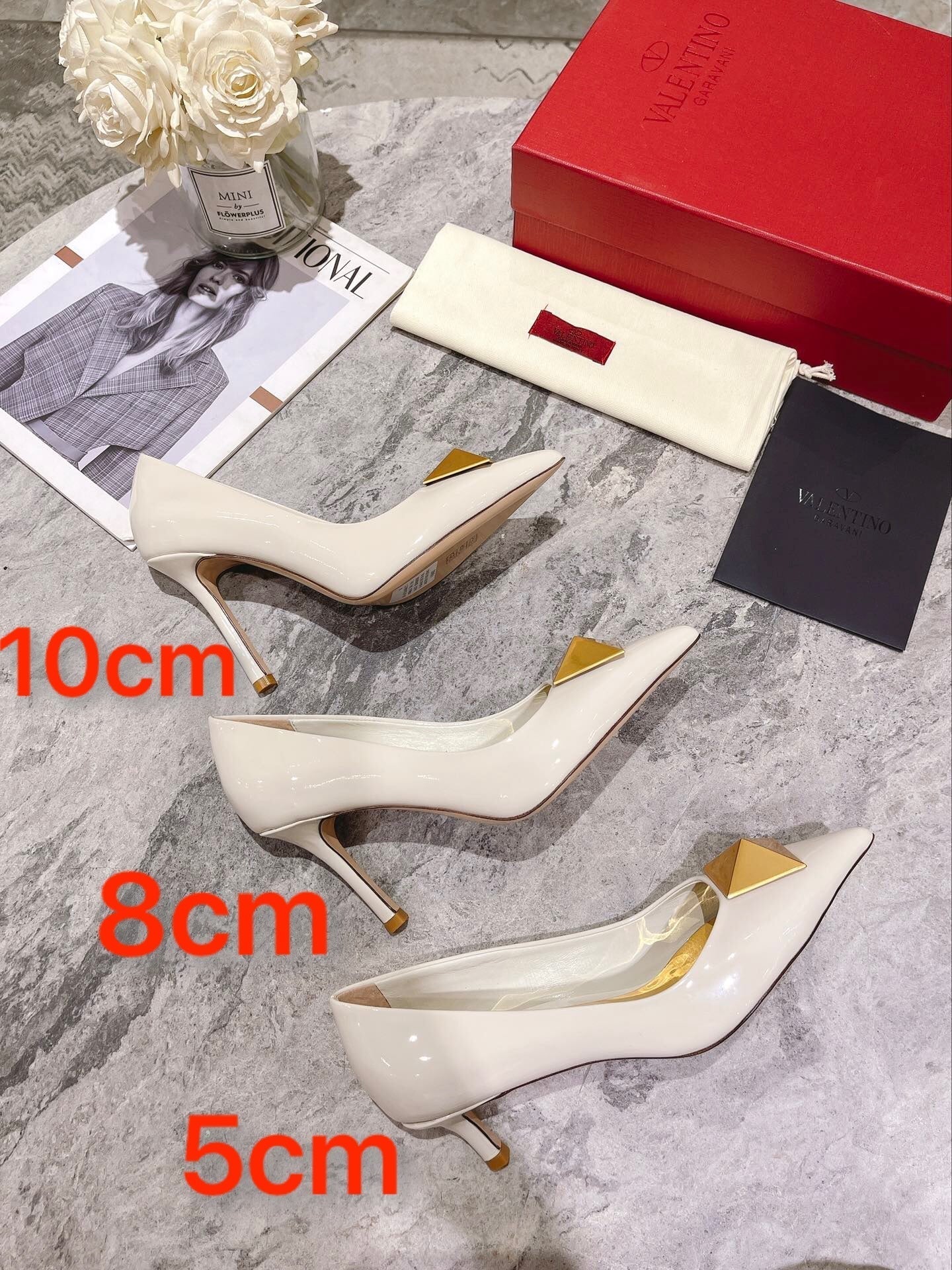 VT 25 Toe Pumps White Patent Leather