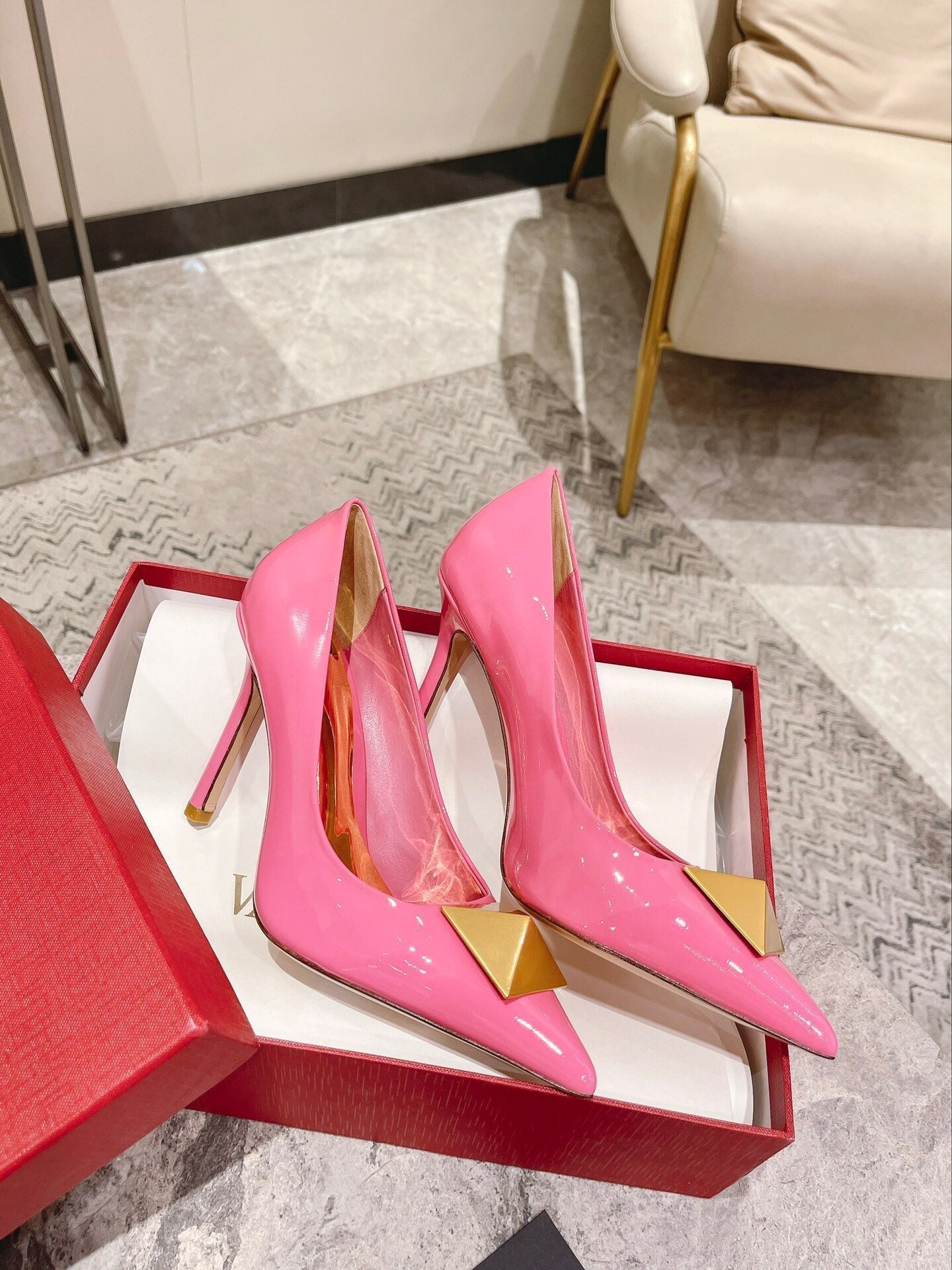 VT 25 Toe Pumps Pink Patent Leather