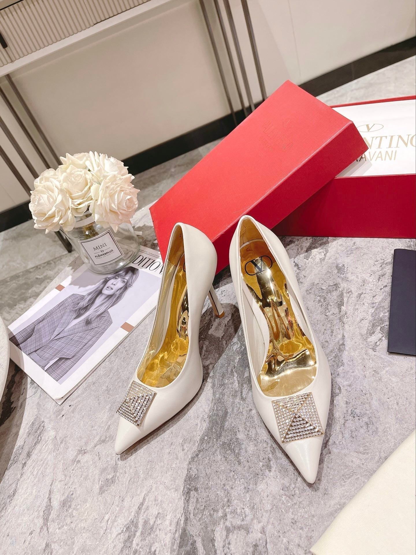 VT 25 Toe Pumps Diamond White Sheepskin