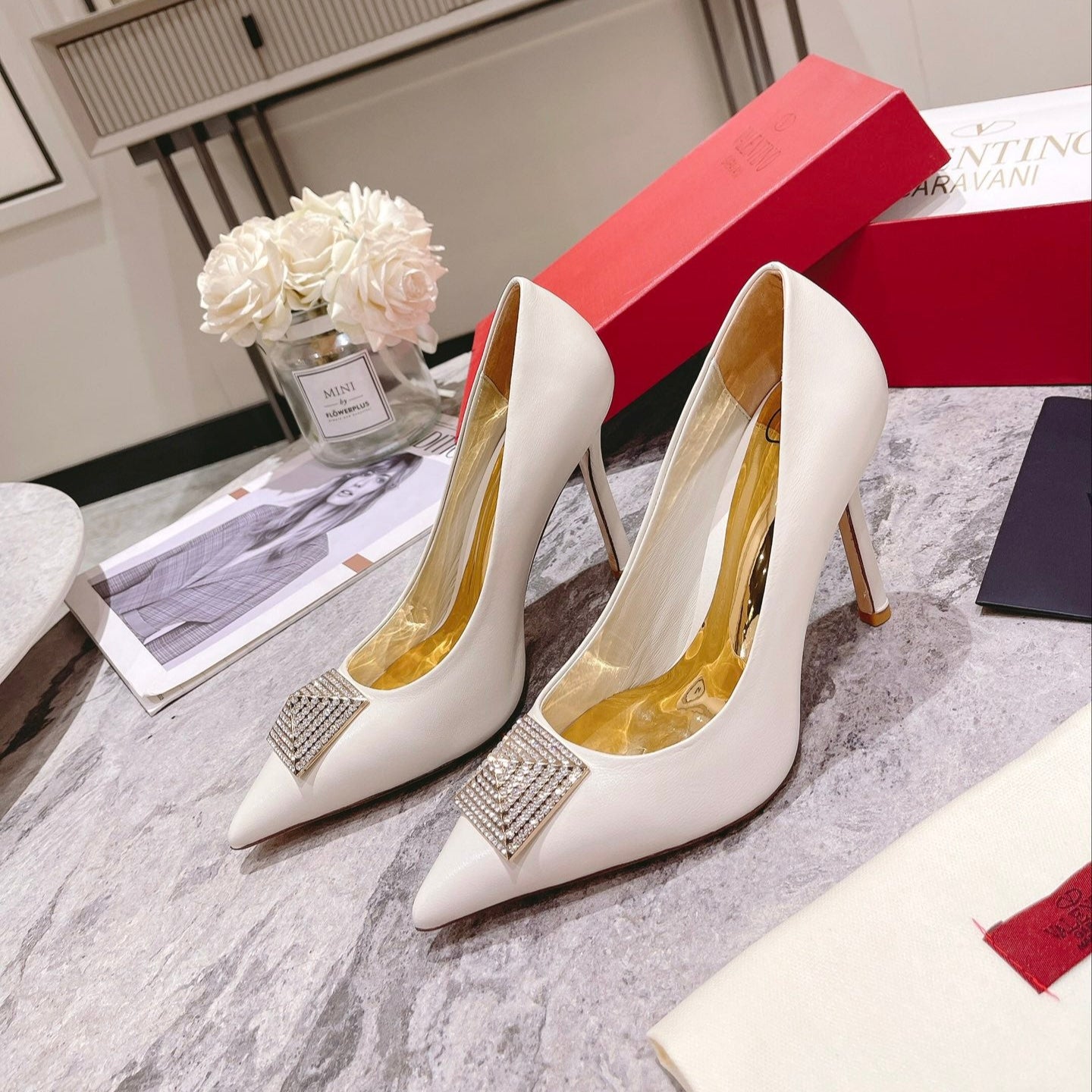 VT 25 Toe Pumps Diamond White Sheepskin