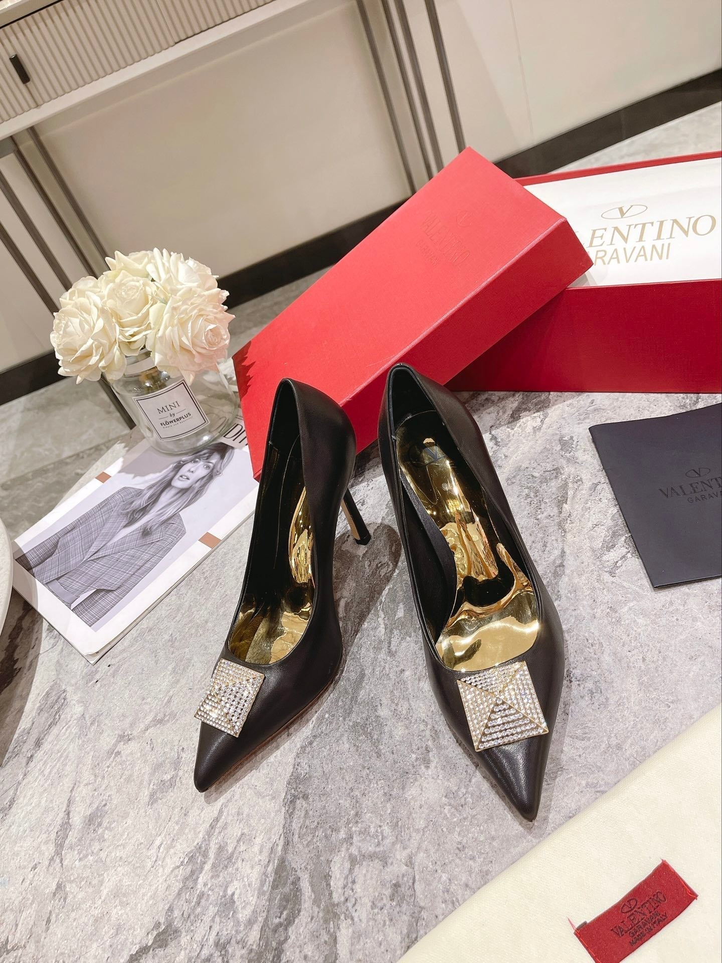 VT 25 Toe Pumps Diamond Black Sheepskin