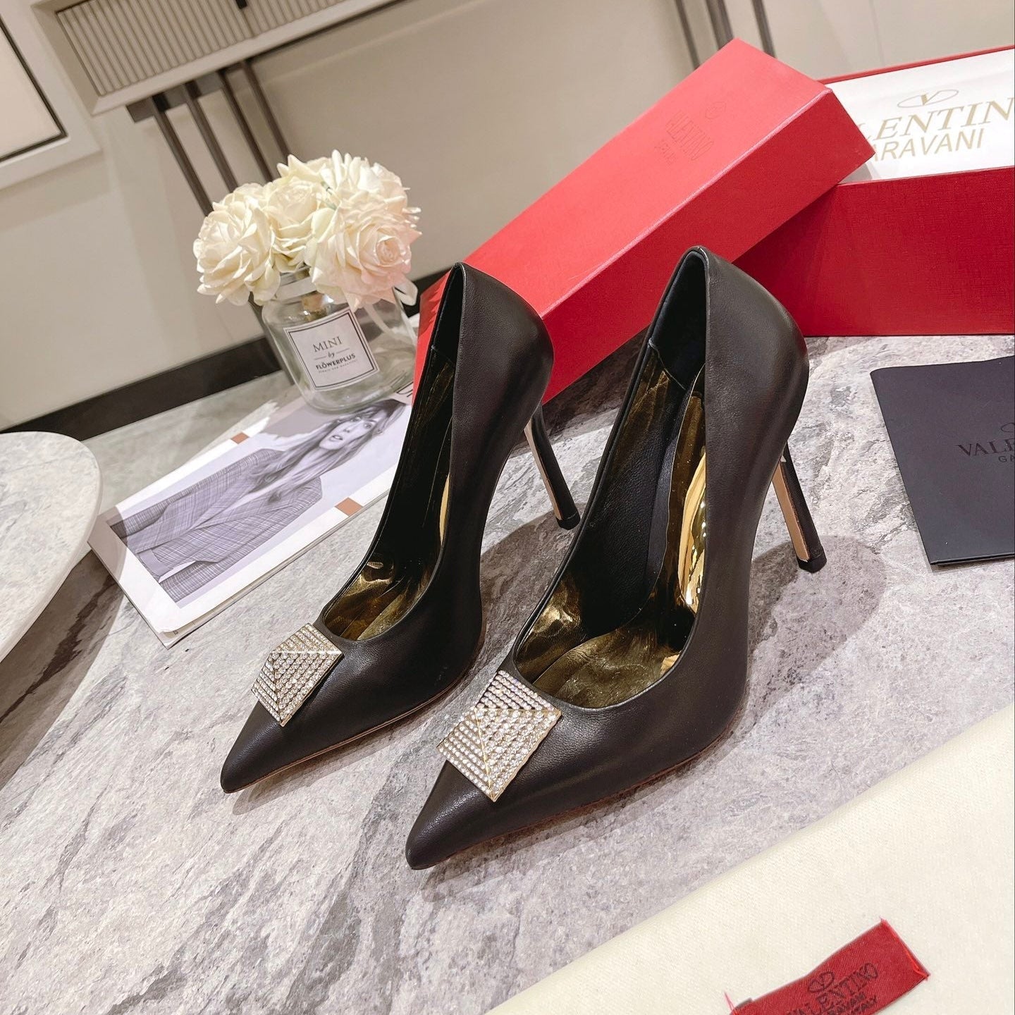VT 25 Toe Pumps Diamond Black Sheepskin
