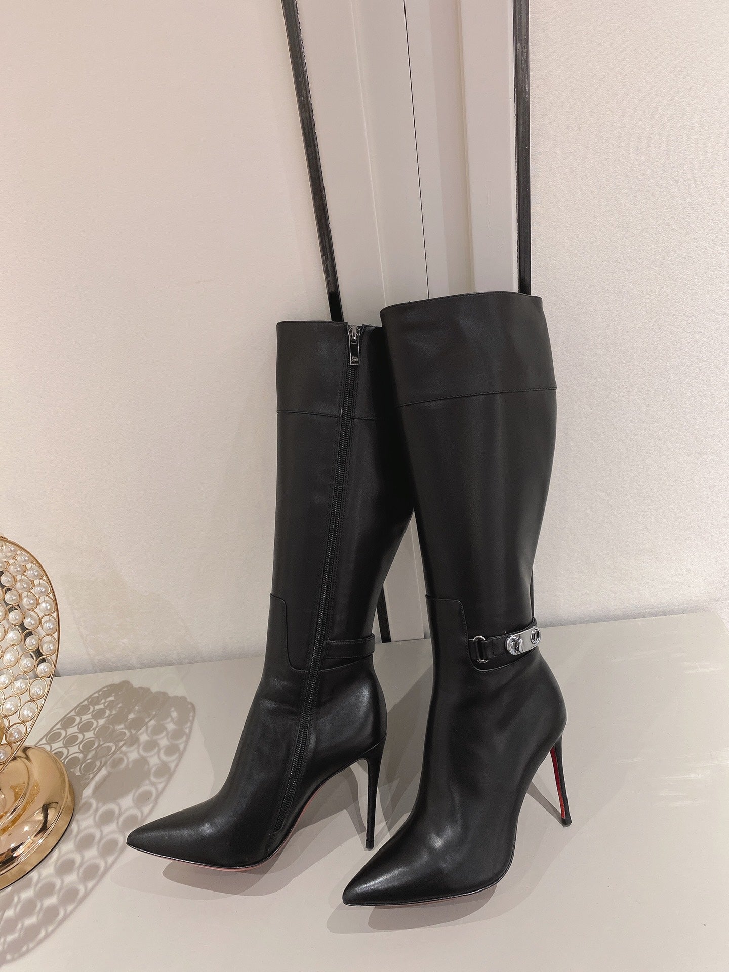 CL Lock Kate High Boots 100mm Calfskin Black