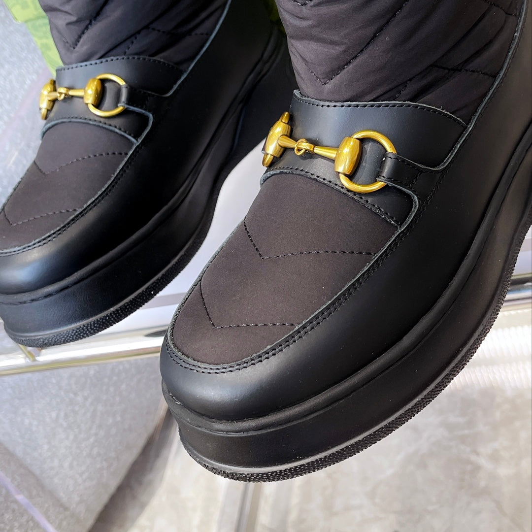 Gucci 2025 Boot Black Beige Wool Nylon Calfskin 564679