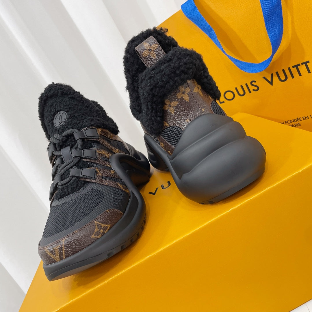 LV Archlight Sneaker Black Mix Dark Brown Monogram Fabric