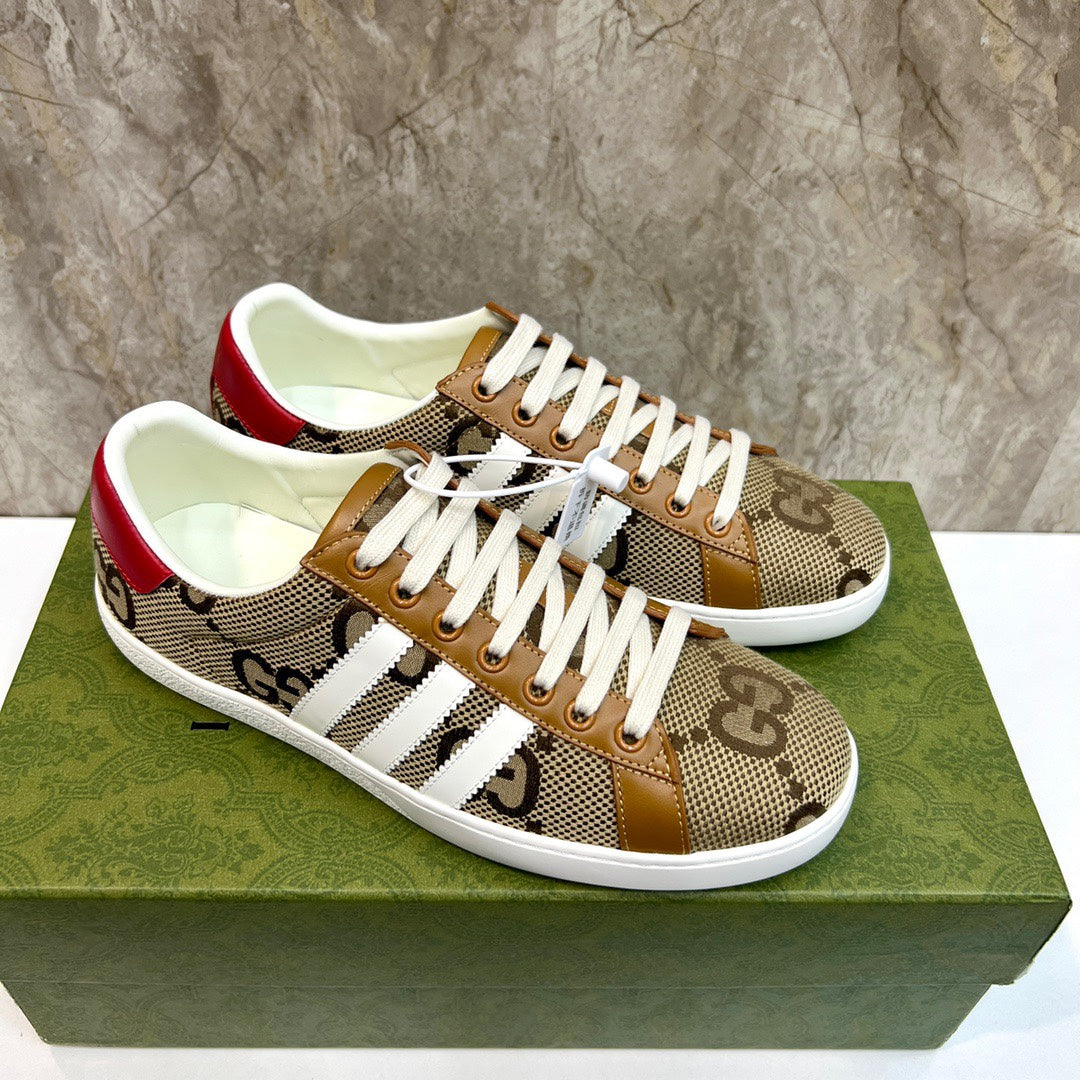 GG x Adidas Men's Sneaker Brown Canvas 525938