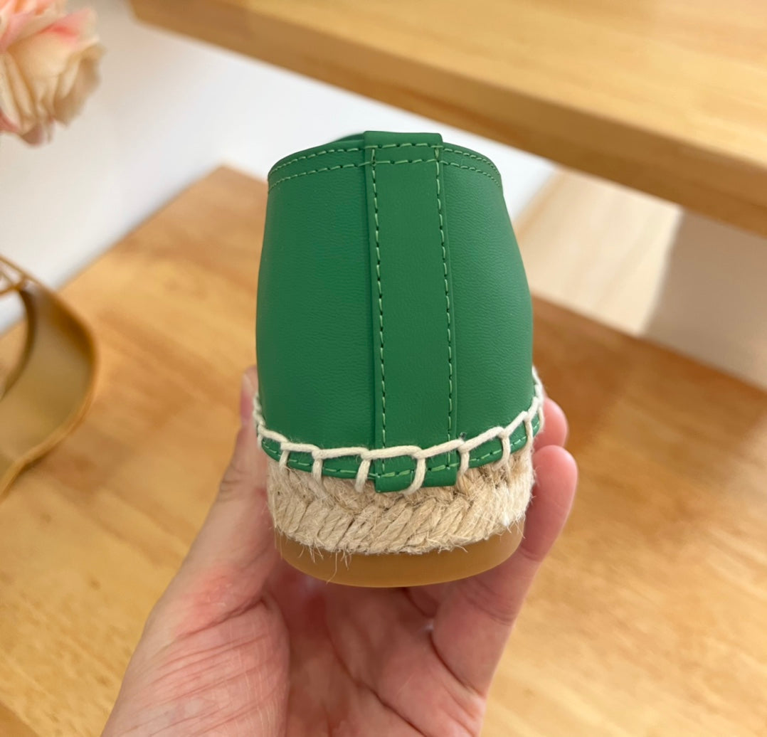 SL YVES LOGO SLIP ON DARK GREEN CALFSKIN