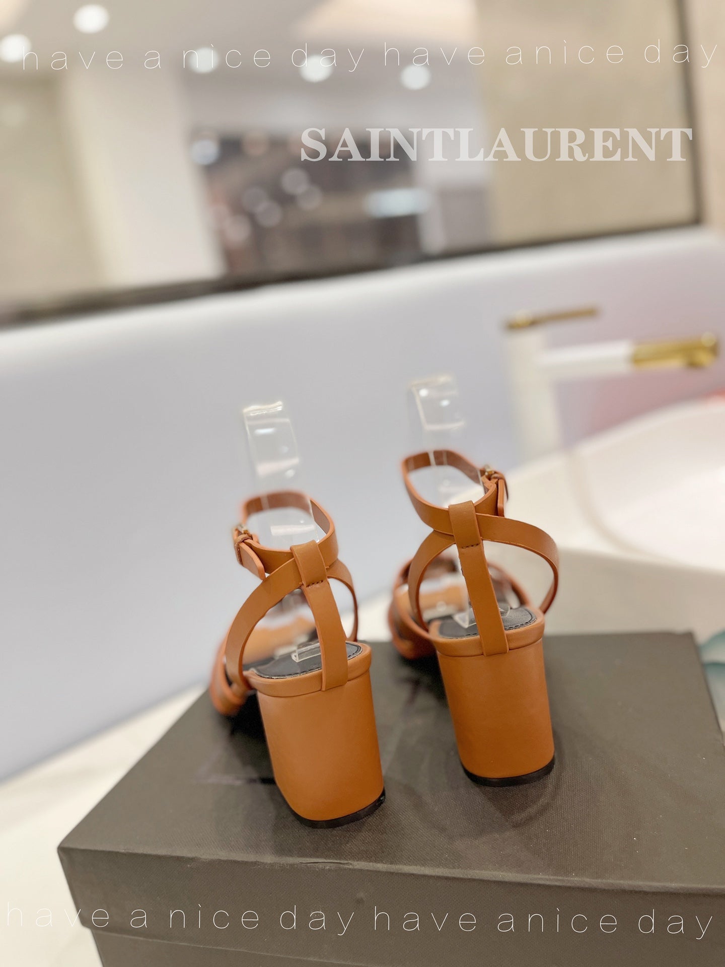 SL TRIBUTE SANDAL COPPER CALFSKIN