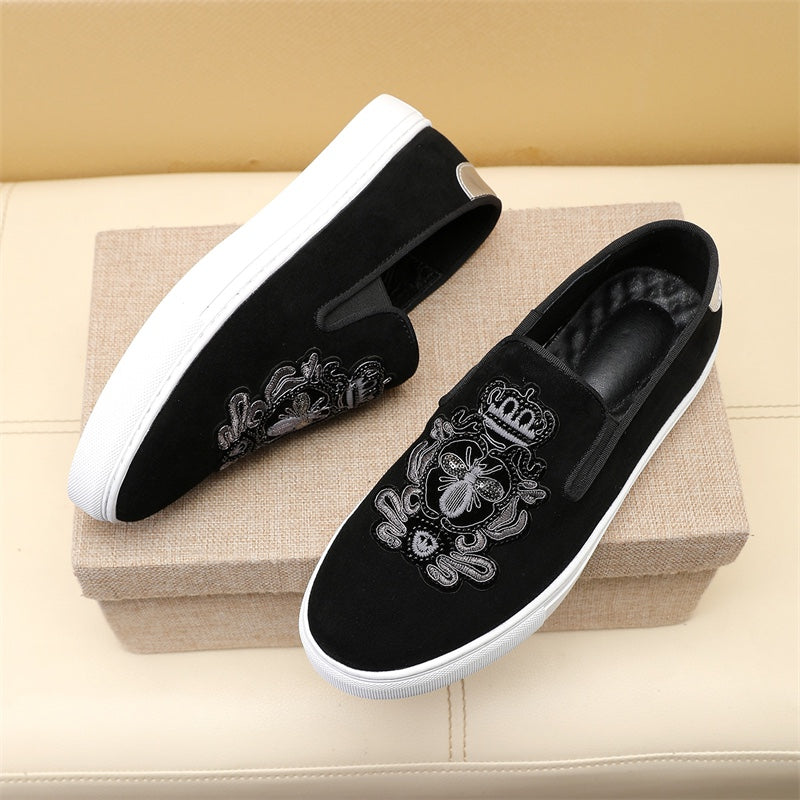 GG Men's Slip-on Loafers Black Suede 545715