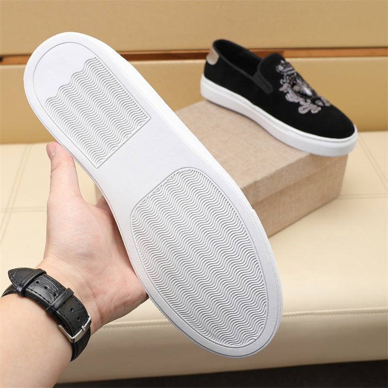 GG Men's Slip-on Loafers Black Suede 545715