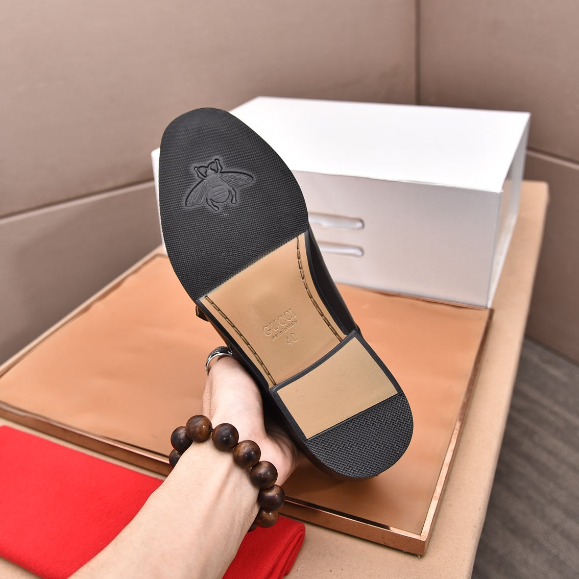 GG Men's Double Monk Strap Loafer Black Brown Cowhide