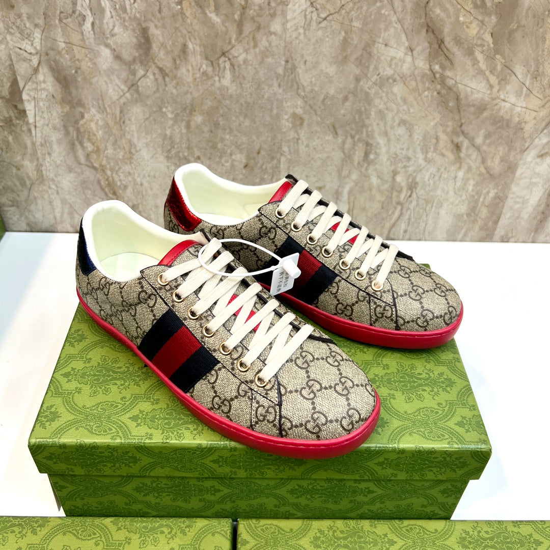 GG Men's ACE Sneaker Brown Red Canvas 525924