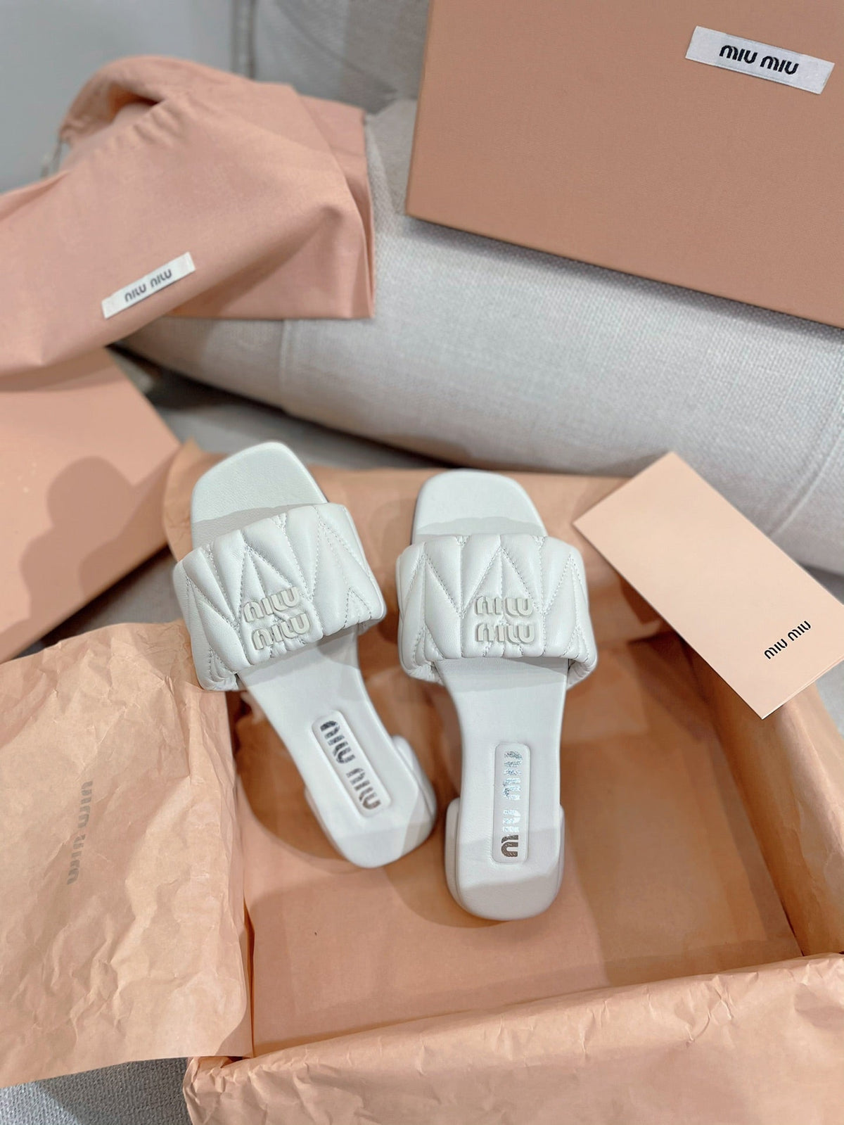 Miu Miu 2026 Matelassé Sandals Lambskin 155491