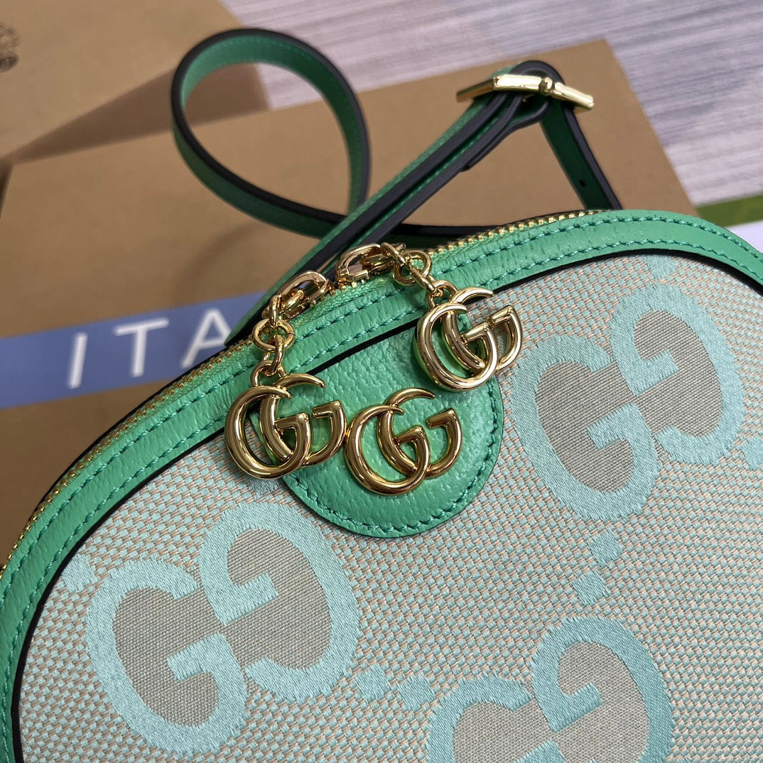 ophidia large 24cm comestic pouch beige green monogram canvas