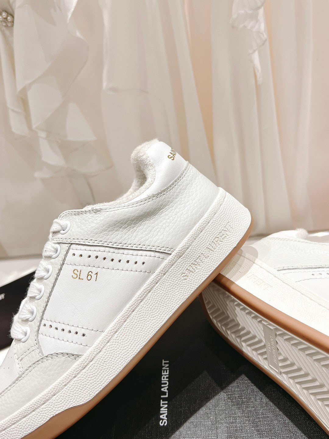 SL SL/61 SNEAKERS WHITE PERFORATED CALFSKIN