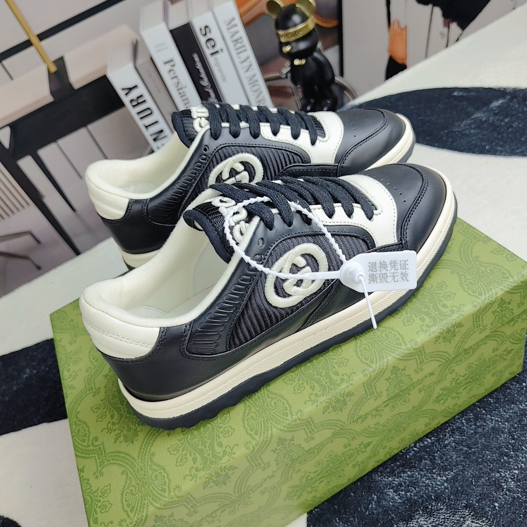 GG Men's MAC80 Sneaker Black Cowhide 523619