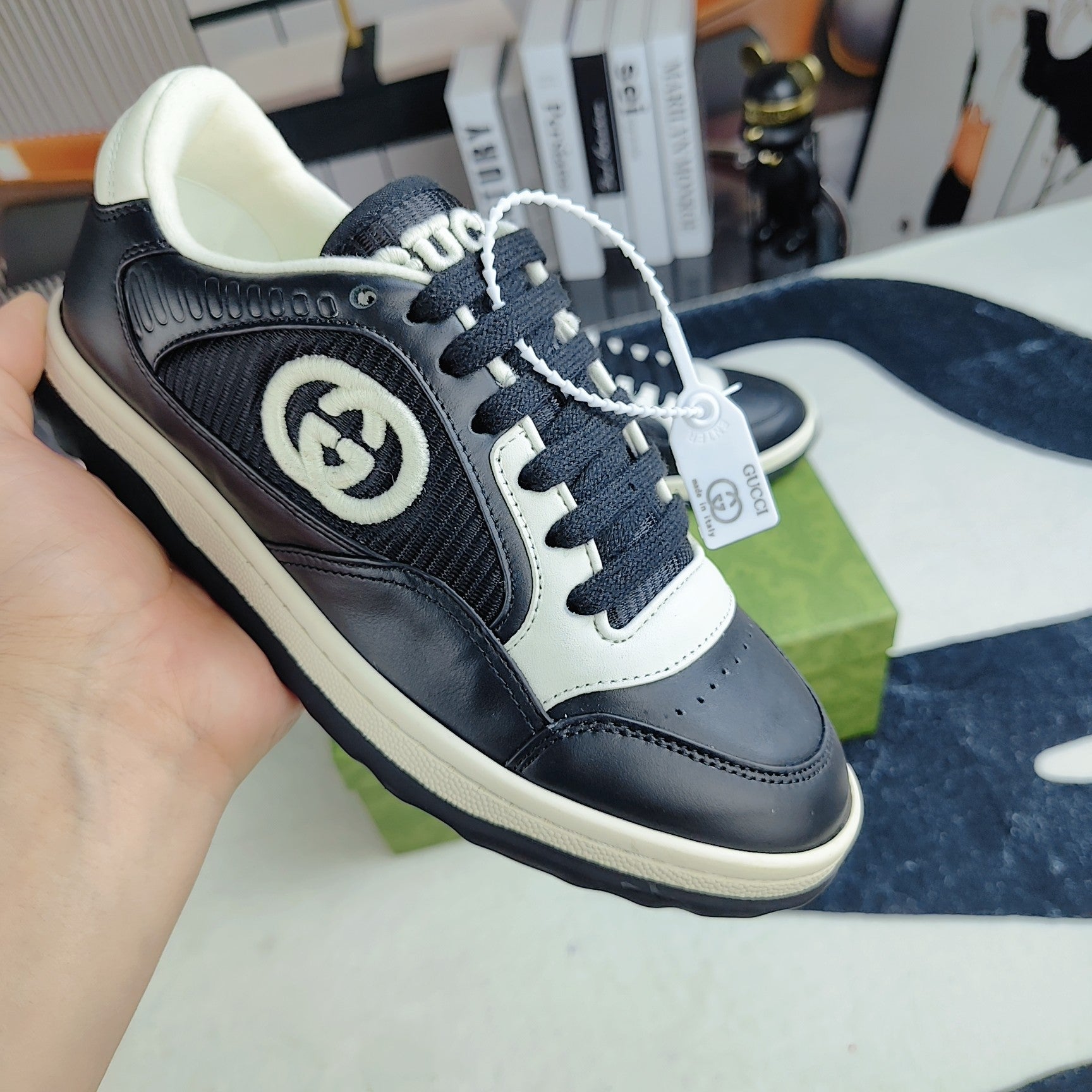 GG Men's MAC80 Sneaker Black Cowhide 523619