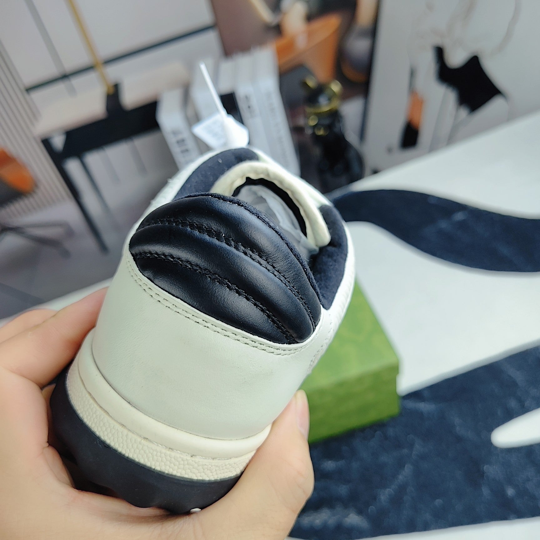 GG Men's MAC80 Sneaker White Black Cowhide 523623