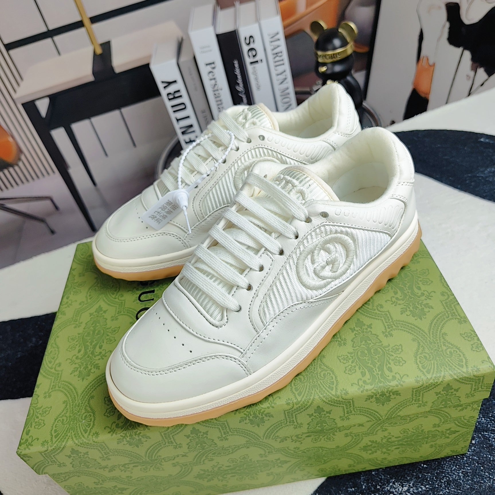 GG Men's MAC80 Sneaker White Cowhide 523616