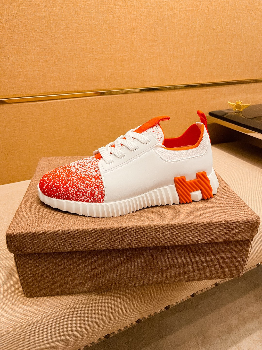 HM Men's Depart Slip-on Sneaker Black Red Cowhide 920357