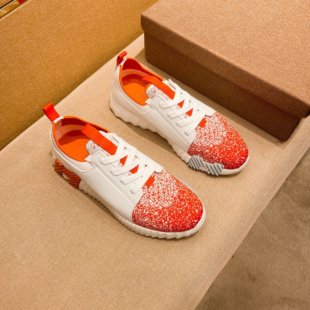 HM Men's Depart Slip-on Sneaker Black Red Cowhide 920357