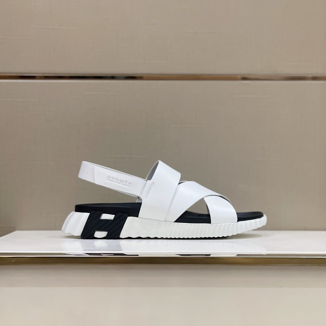 HM ELECTRIC SANDAL WHITE CALFSKIN