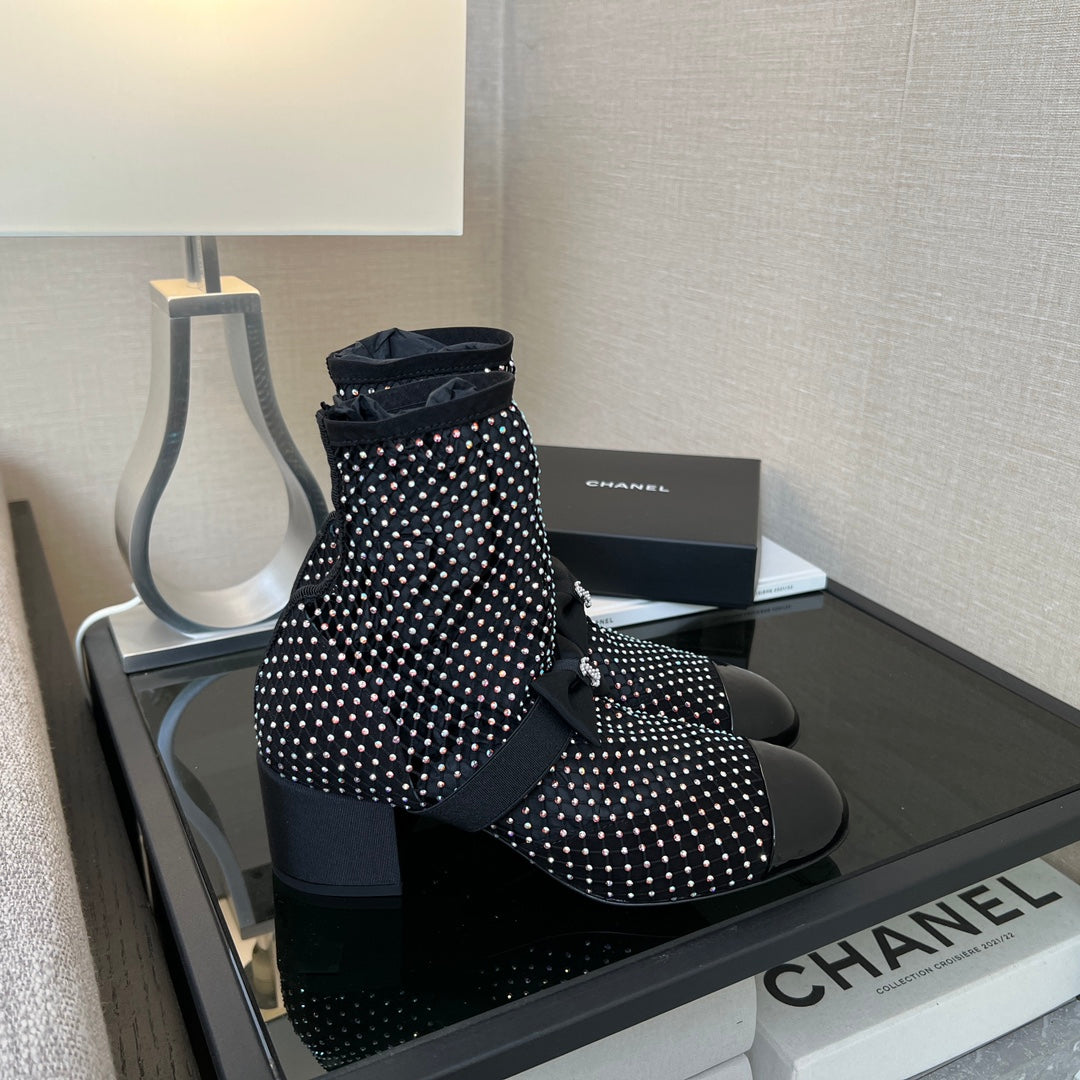 CC Ankle Boot Glitter Black
